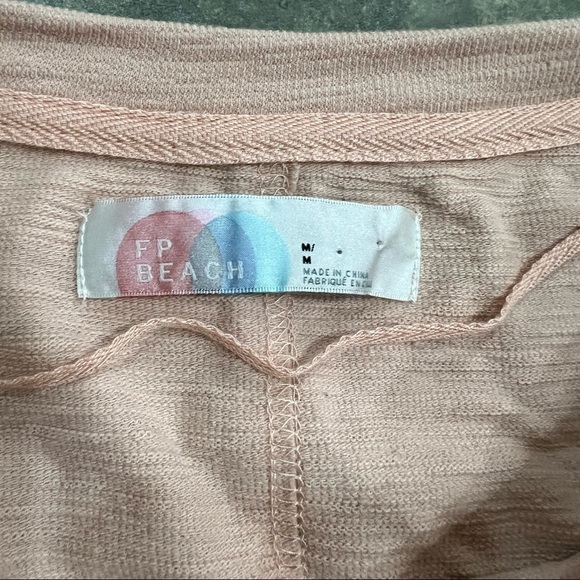 Free People Beach Santa Maria Mini Dress Women's SMALL Light Pink Boho Preppy - Picture 4 of 10